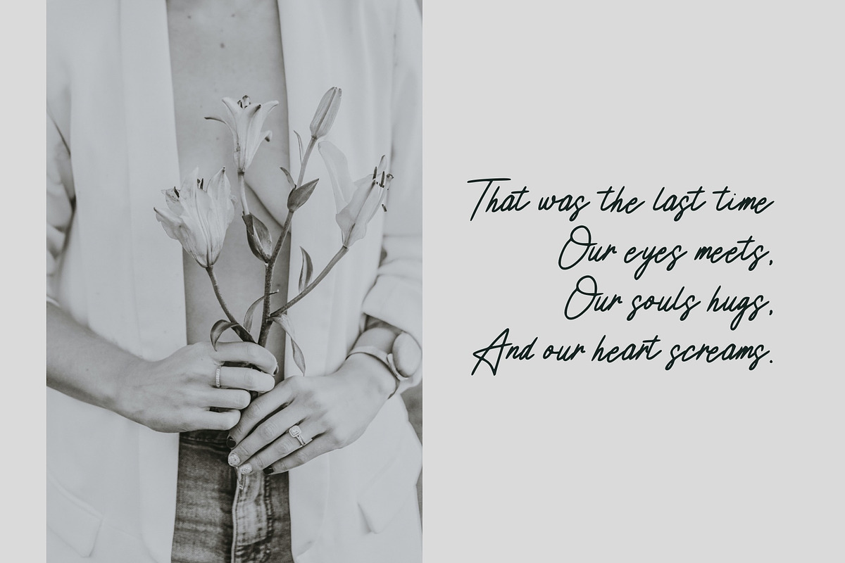Rossa Maria, a Script Font by Kawalan Studio (Photo 4 of 7)