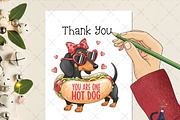 Cute Valentine Dachshund Dog Hot Dog, an Illustration by Creative Art (Thumbnail 2 of 6)