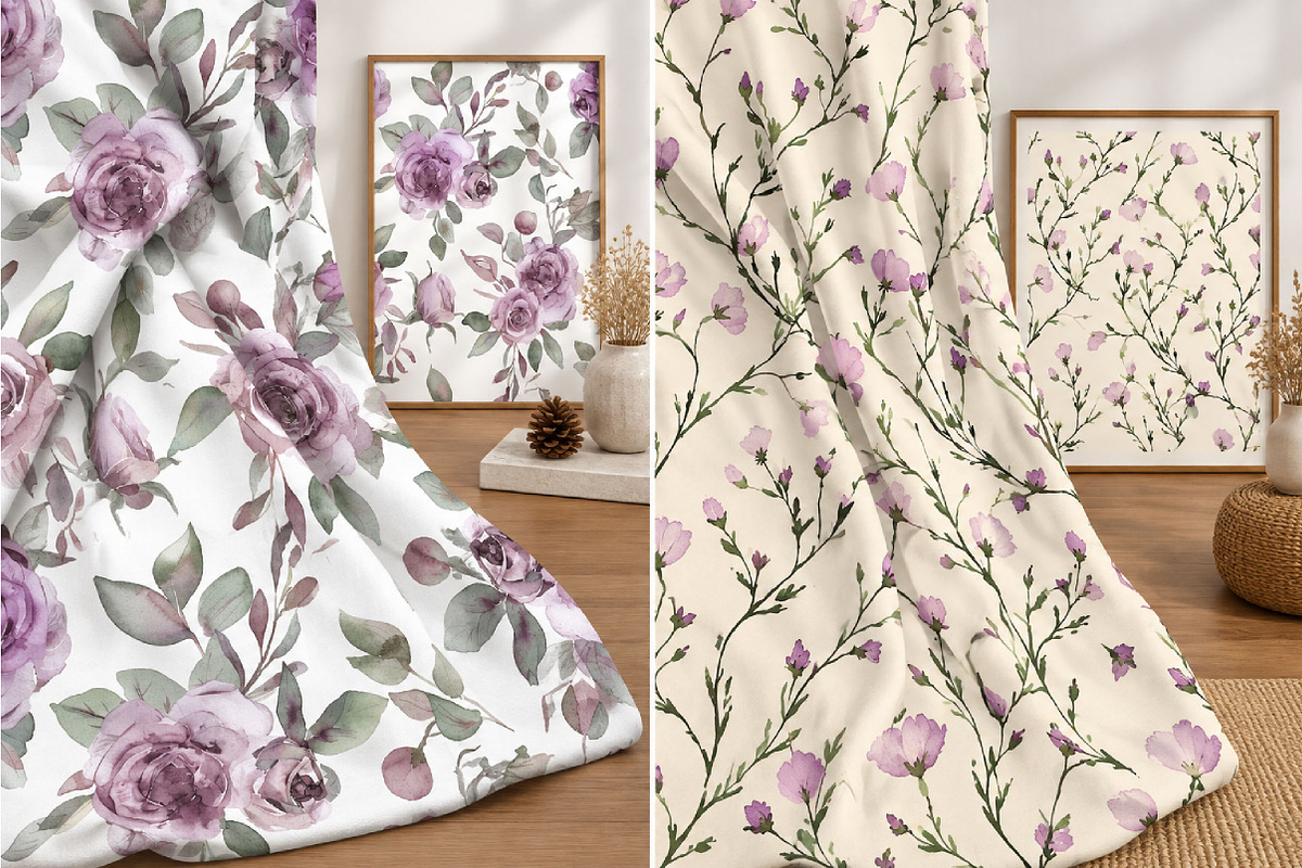 Watercolor Seamless Patterns, a Pattern Graphic by DreamCafeArt (Photo 2 of 5)