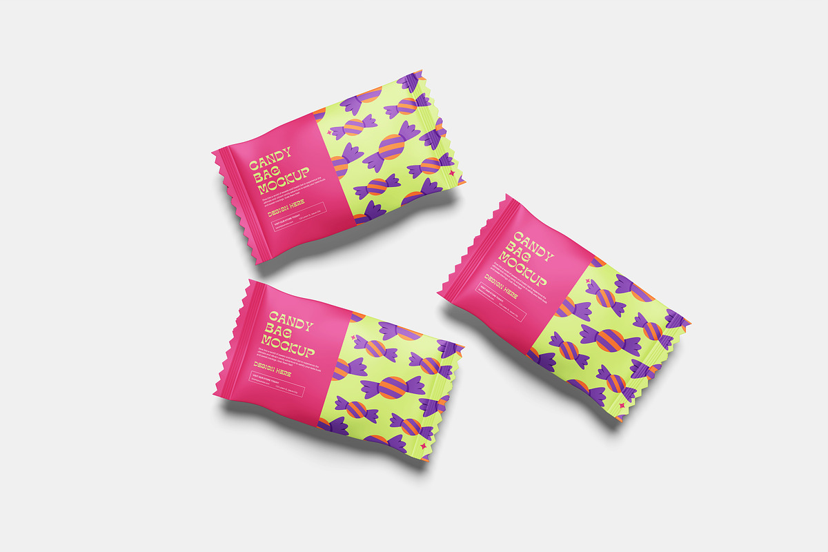 Candy Bag Mockup, a Packaging Mockup by Hazzpro_Std (Photo 4 of 5)
