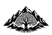 50 Sacred Mountain Tree Silhouette, an Empty State Illustration by Amazin_art (Thumbnail 18 of 37)