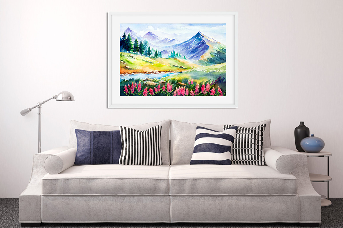 Spring Landscapes. Watercolor., an Illustration by AlexGreenArt (Photo 3 of 13)