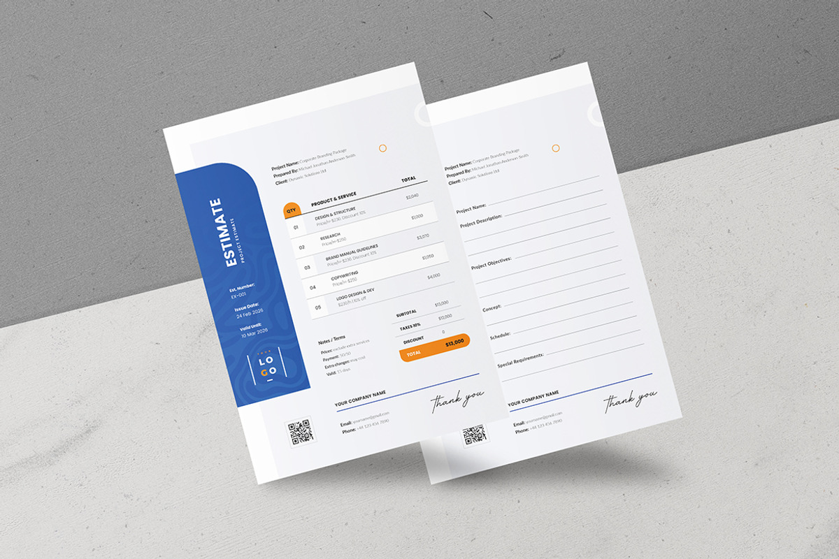 Modern Invoice, Estimate & Brief, a Stationery Template by Creativity-Design (Photo 3 of 4)