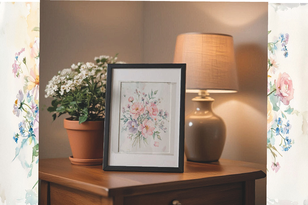 Watercolor Floral Bouquet Illustrat, an Illustration by Lesia.kabakova (Photo 1 of 4)