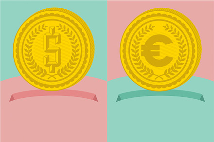  6 Money coin graphic concept