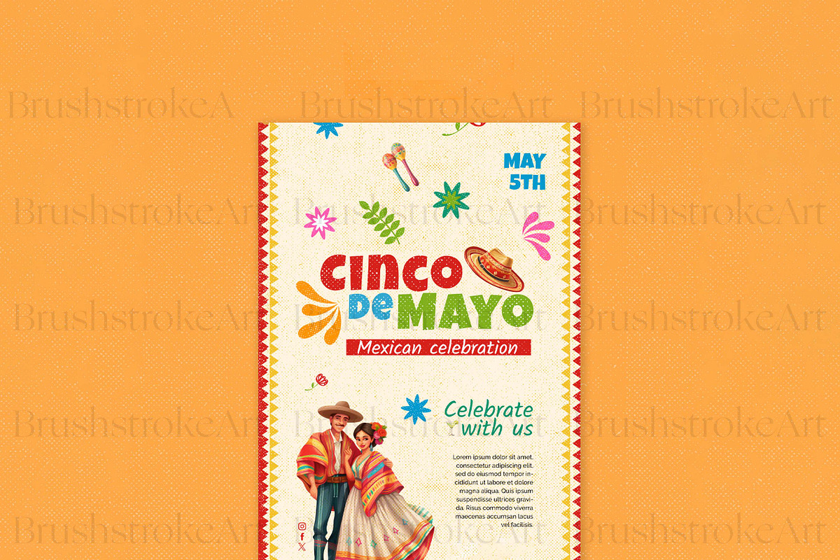 Cinco De Mayo Clipart, Sombrero PNG, a Seasonal Illustration by BrushstrokeArtGB (Photo 9 of 9)