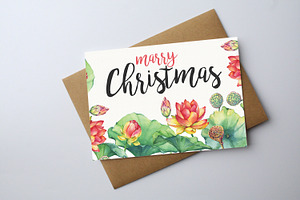 Floral Christmas Greeting Card