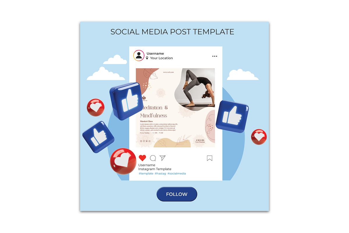 Editable Yoga Class Flyer Template, a Flyer Template by YUDesignStore (Photo 4 of 6)