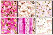 Pink and Gold Leopard Digital Paper, a Pattern Graphic by DreamCafeArt (Thumbnail 2 of 6)