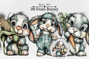 Farm Bunny Clipart, an Animal Illustration by Rose Art (Thumbnail 1 of 6)