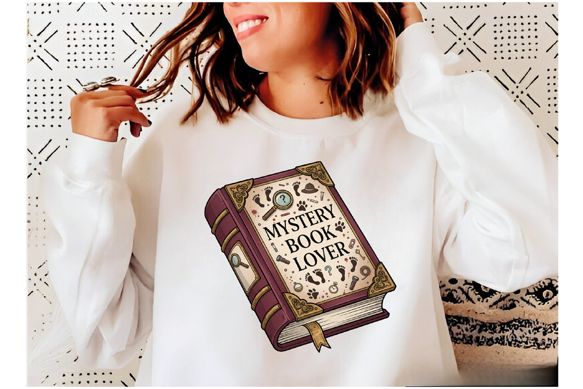 Mystery Book Lover PNG, Cozy Bookish, an Illustration by Designking (Photo 4 of 6)