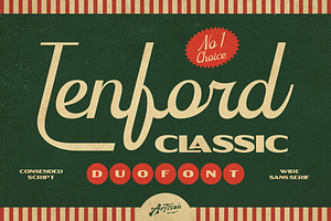 Tenford - Vintage Duo Font