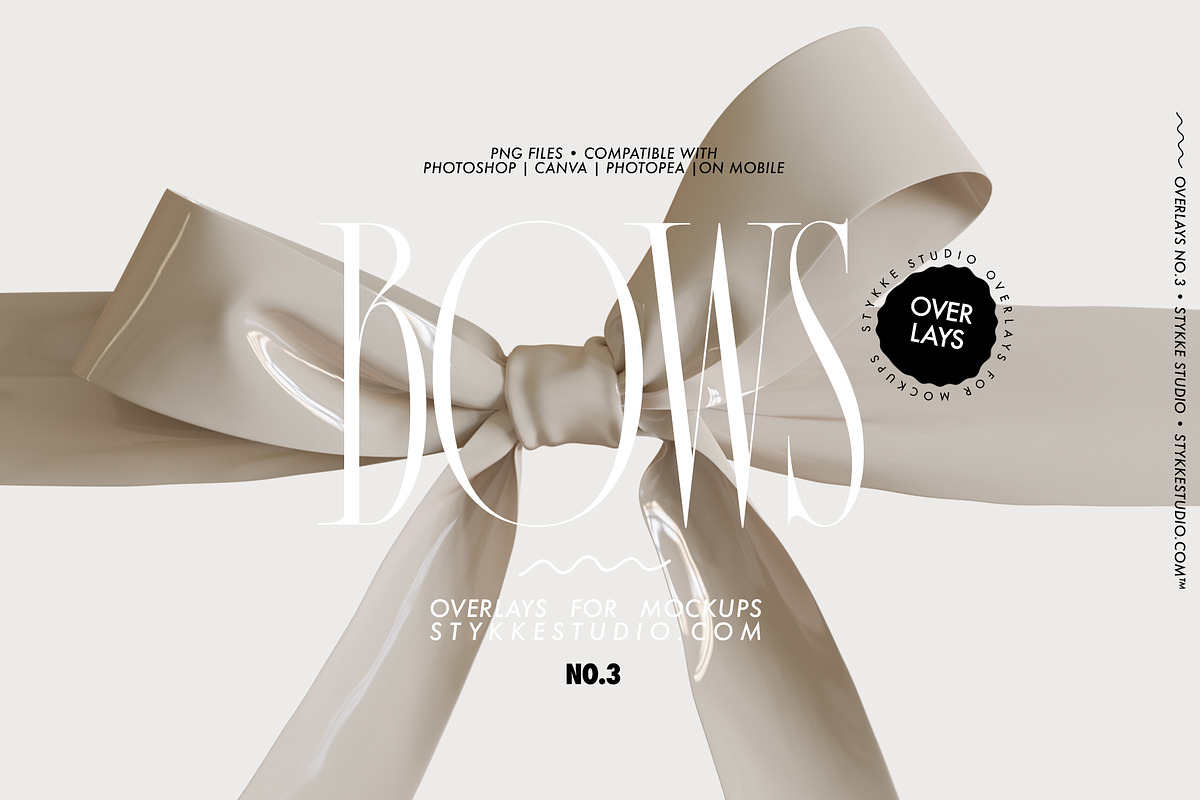 BOW & RIBBON overlay clipart mockups, an Object Graphic by Stykke Studio (Photo 2 of 10)
