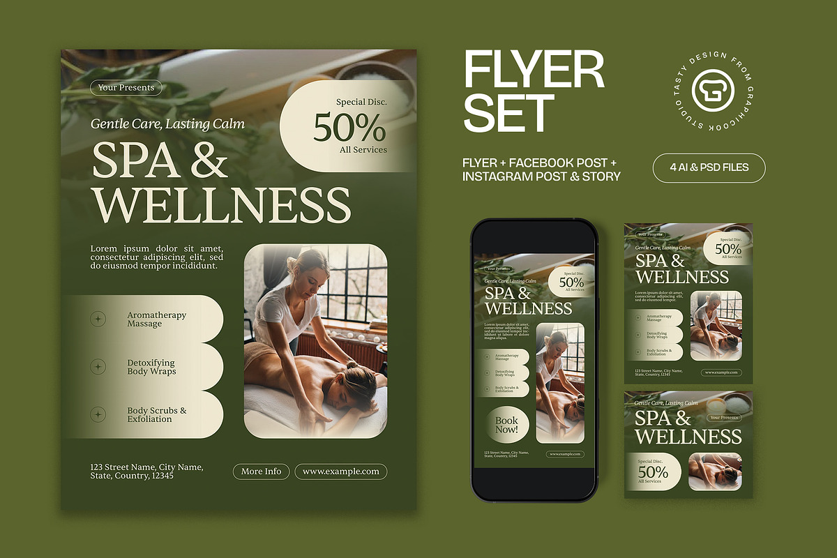 Spa & Wellness Promotion Flyer, a Flyer Template by graphicook