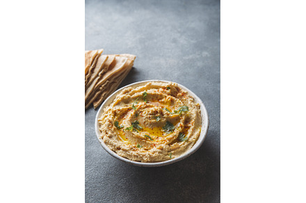 Healthy Homemade Creamy Hummus with, a Food & Drink Photo by LARISA BLINOVA