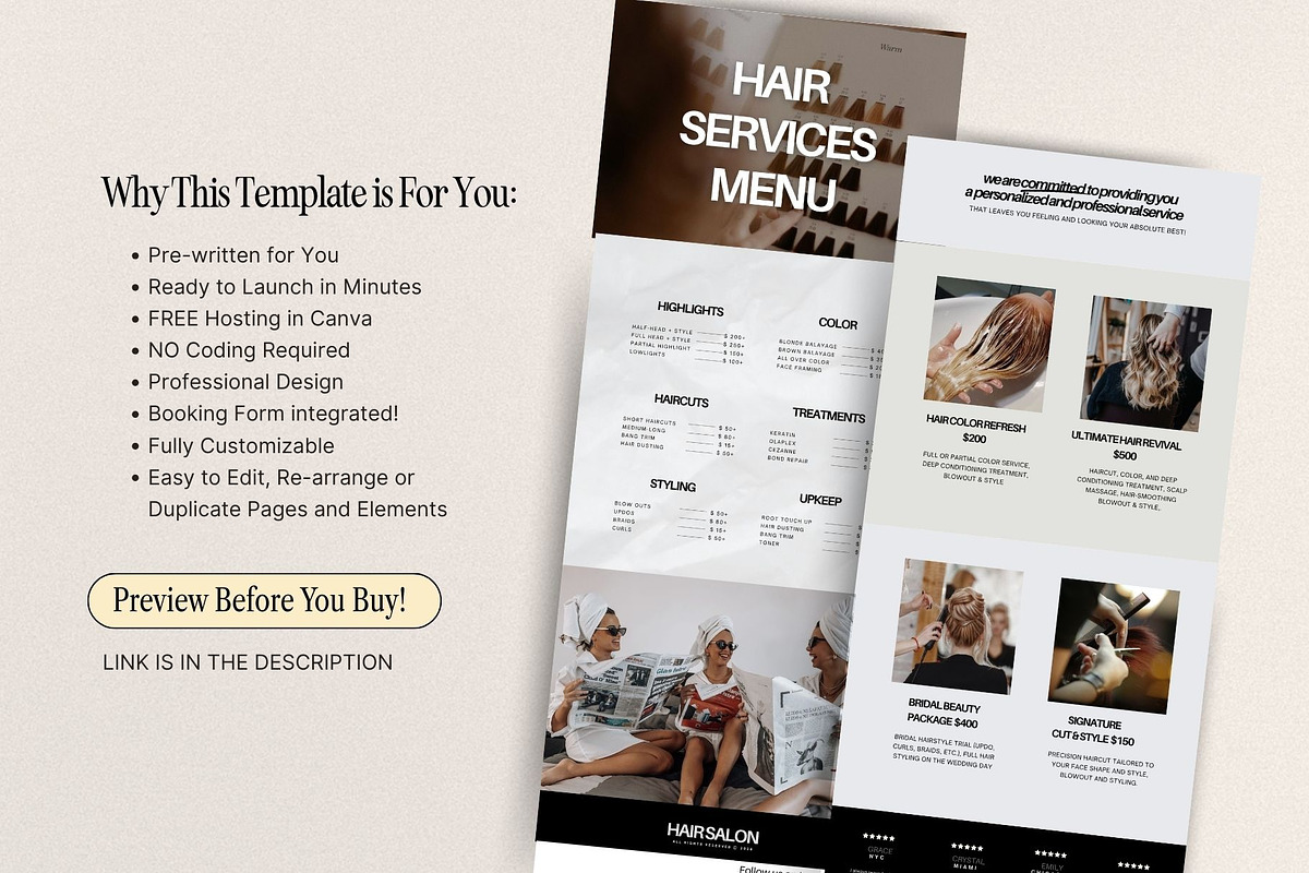 Hairstylist Website Template preview 5