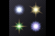 Light Color Glow Flare Stars Set, an Icon by in8finity (Thumbnail 1 of 5)