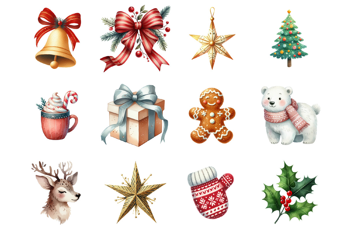 Brush Doodle Christmas Clipart, a Graphic by CitraGraphics (Photo 2 of 4)