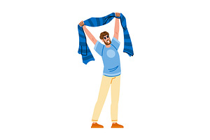 Enthusiastic sports fan celebrating, a Sport Illustration by pikepicture