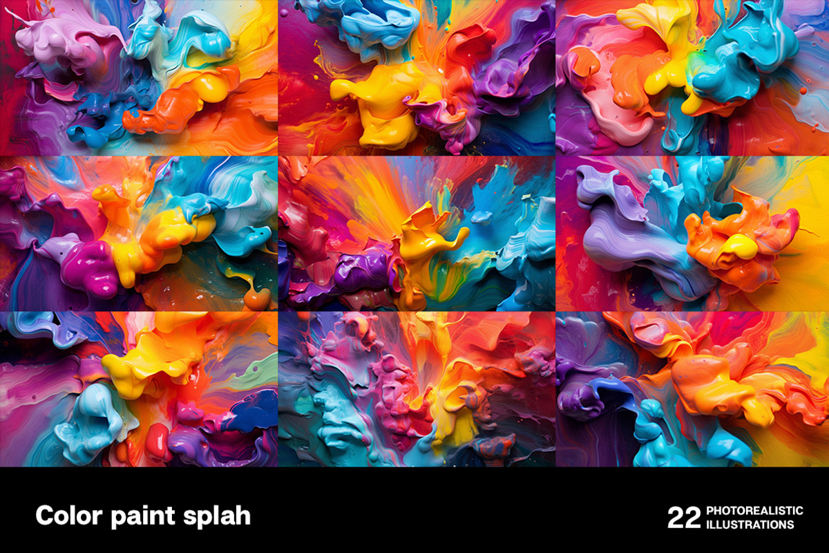 Color paint splash. Collection, a Background Graphic by Handmadefont