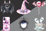 Halloween Girly Witch Vibes Clipart, an Illustration by Black Bird Studio (Thumbnail 2 of 6)
