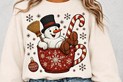 Cute Christmas Snowman PNG, a Seasonal Illustration by Canvas Craft (Thumbnail 1 of 5)