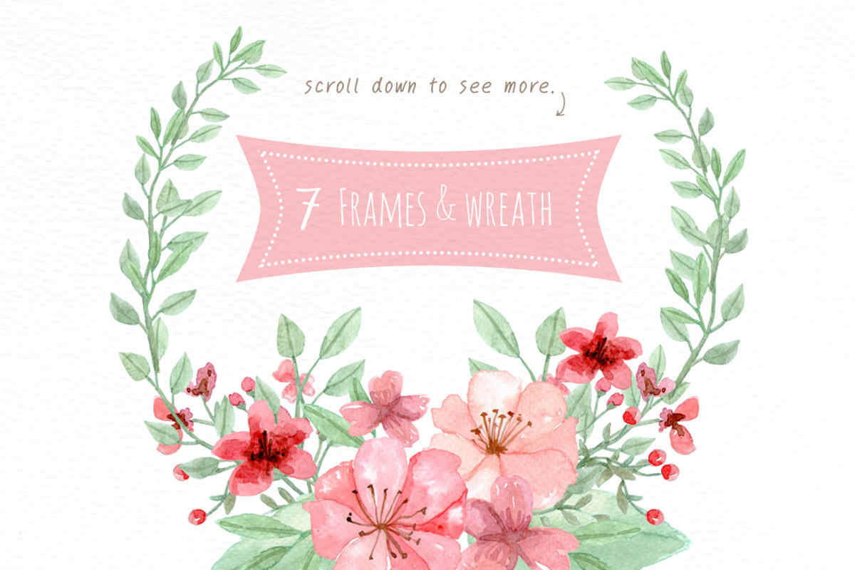 RedPink Garden Flower Graphic Set, an Illustration by May • SHO (Photo 5 of 9)