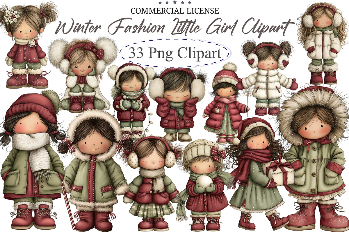 Winter Fashion Little Girl Clipart, an Illustration by designcity5 (Photo 1 of 5)