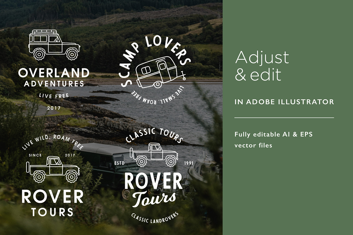 4x4, camper & caravan icons, an Outline Icon by the cabin supply co (Photo 5 of 5)