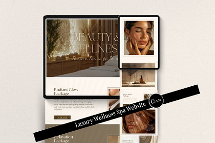 Luxurious Spa Canva Website Template, a Landing Page Template by Speed Designs Co.