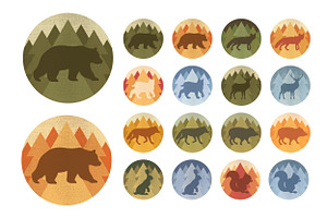 Forest Animals Emblem Collection, an Animal Illustration by PsychocheArt
