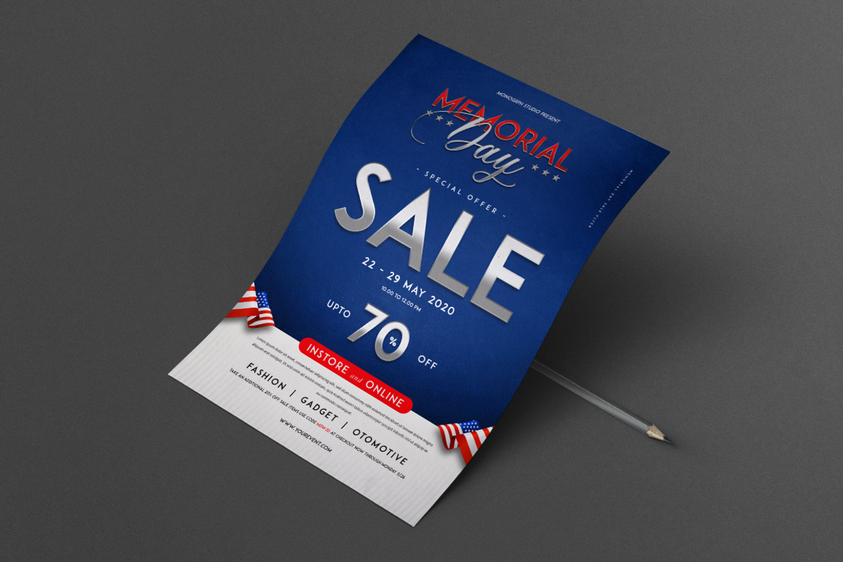 Memorial Day Sale Flyer, a Flyer Template by monogrph