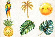 Tropical Clip Art Golden Glitter, an Illustration by Watercolor design (Thumbnail 3 of 4)