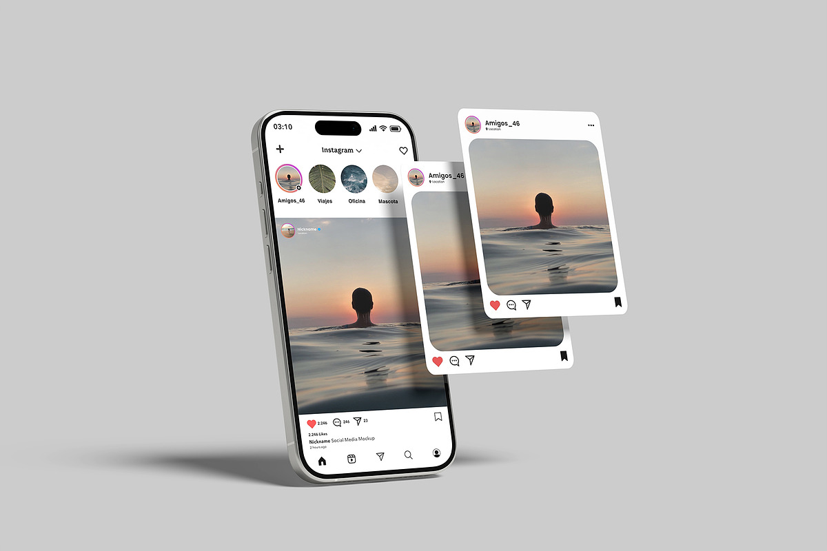 Social Media Instagram Mockup, an iPhone Mockup by Amigos__46 (Photo 4 of 9)
