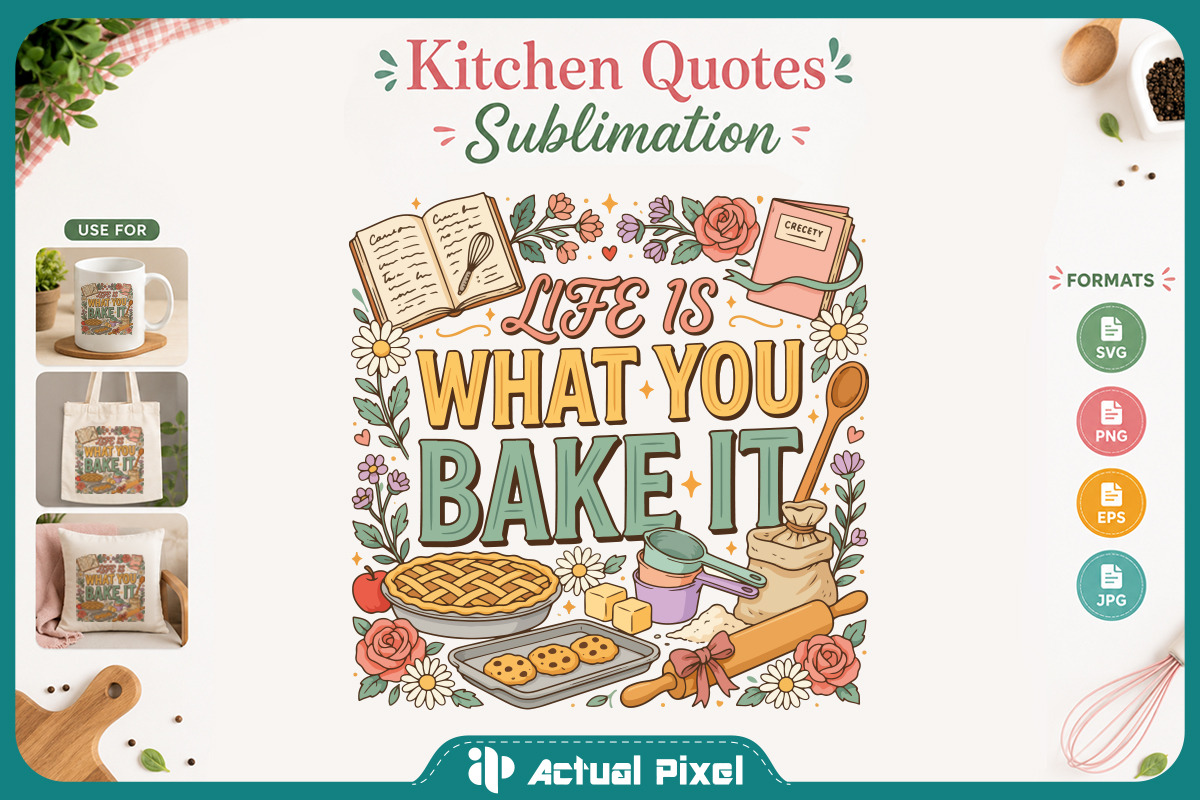 Kitchen Quotes Sublimation Bundle, a Decorative Illustration by Actual Pixel (Photo 7 of 12)