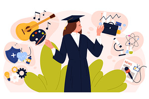 Future profession and career choice, a Person Illustration by Flashvector