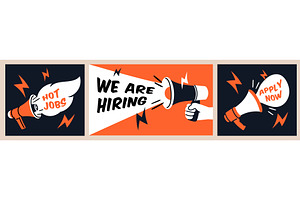 Megaphones advertising cards, an Object Illustration by YummyBuum