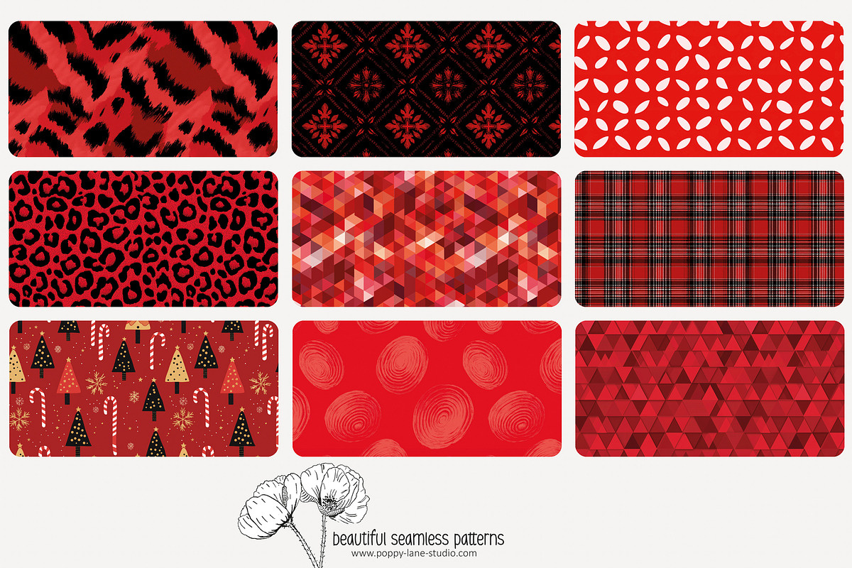 80 red geometric seamless pattern, a Pattern Graphic by Poppy Lane Studio (Photo 9 of 11)