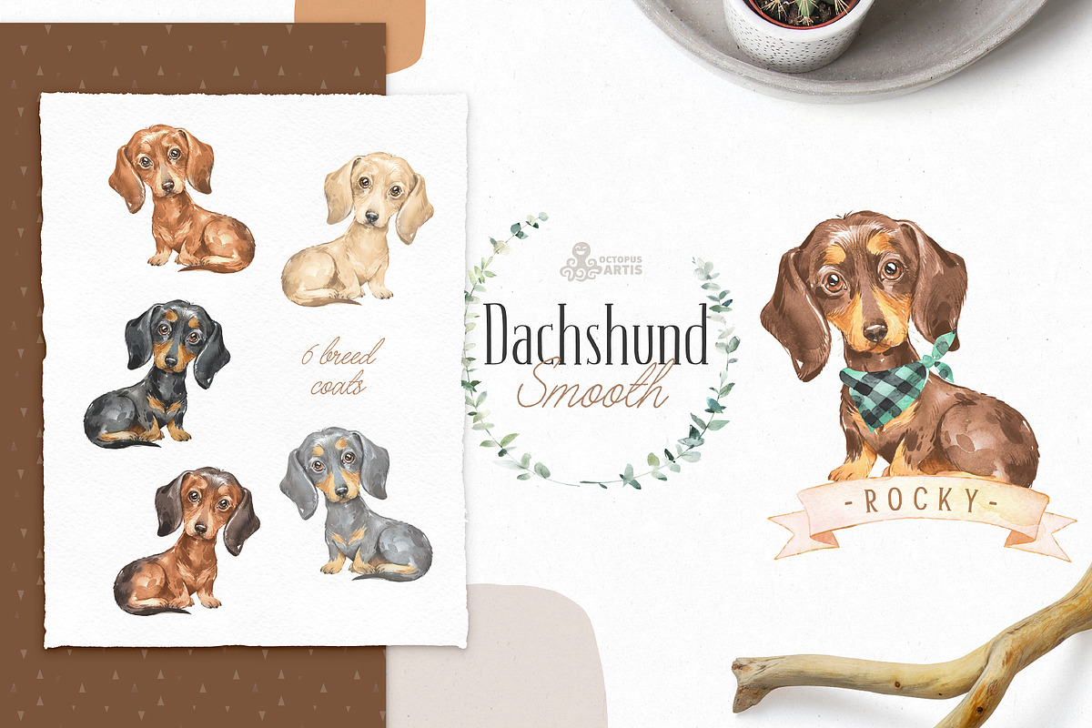 Puppy Paws 5. Watercolor Collection, an Illustration by OctopusArtis (Photo 2 of 11)