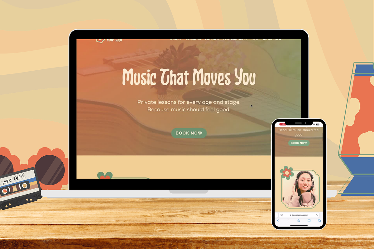 Studio Music Teacher Canva Website, a Templates & Theme by Liseno Designs (Photo 2 of 7)