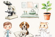 Watercolor Cute Vet Clipart Bundle, a Person Illustration by SparkyDesignsUS (Thumbnail 2 of 8)