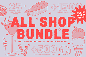 All Shop Bundle - Food Vector Illust