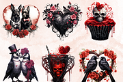 Gothic Valentine's Day Clipart, a Seasonal Illustration by GiraffeCreative (Thumbnail 6 of 9)