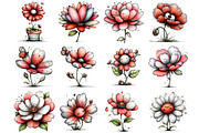 Whimsical Summer Flower Clipart, an Illustration by DreamArtGraphic (Thumbnail 5 of 5)