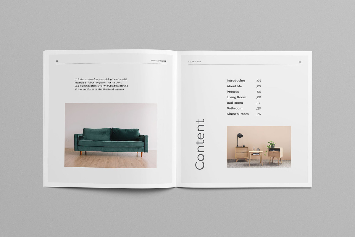 Square Interior InDesign Template, a Brochure Template by Meenom Templates (Photo 3 of 9)