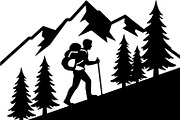 Hiking Silhouette Bundle, an Illustration by balal (Thumbnail 11 of 20)