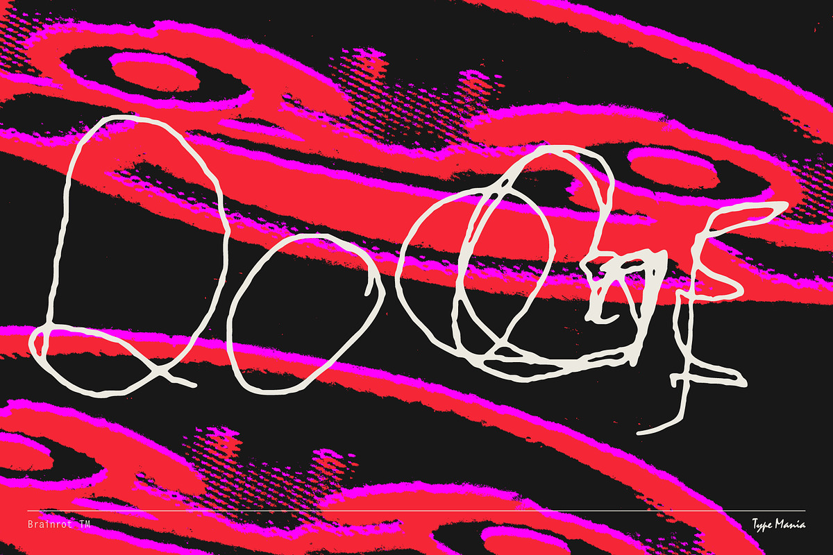 Brainrot TM – Raw Scribble, a Handwritten Font by Type Mania (Photo 9 of 10)