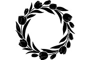 Floral HeartWreath Black Silhouet, a Person Illustration by Designer_Momina (Thumbnail 9 of 20)