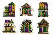 Watercolor Mardi Gras House Clipart, an Illustration by Black Bird Studio (Thumbnail 2 of 6)