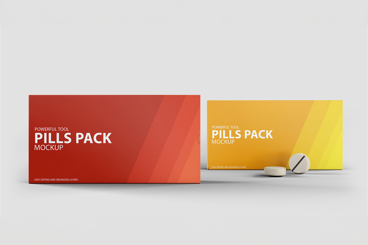 Pills Package Blister Box Mockup, a Packaging Mockup by Xtrahive (Photo 2 of 2)